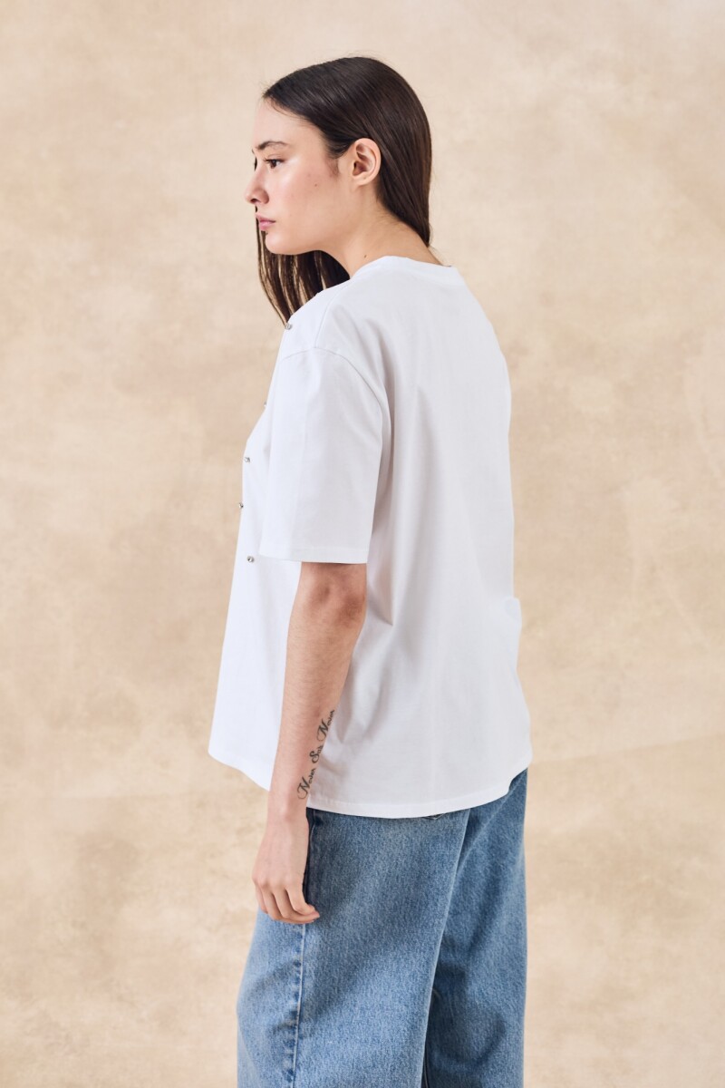 Remerón Algodón Brillo Blanco