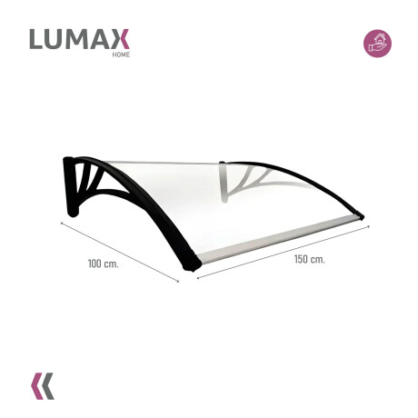 Alero Policarbonato Transparente Y Soporte Negro 1.5 x 1.0 m Alero Policarbonato Transparente Y Soporte Negro 1.5 x 1.0 m