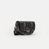 Mini Bag The Circle En Cuero Grabado Snake Metalizado Gris