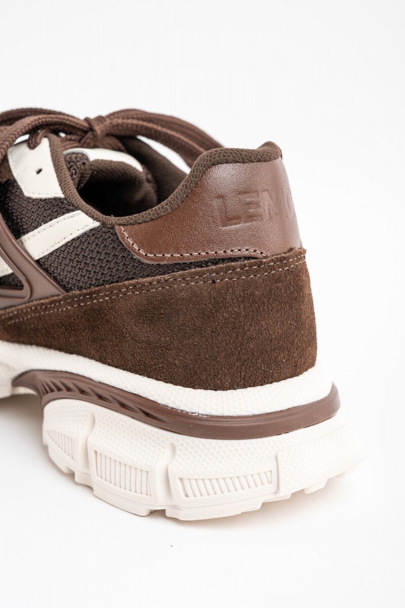 Zapatilla Combinada Chocolate