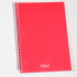 CUADERNO CON INDICE DALI 72 HOJAS COLOR ROJO