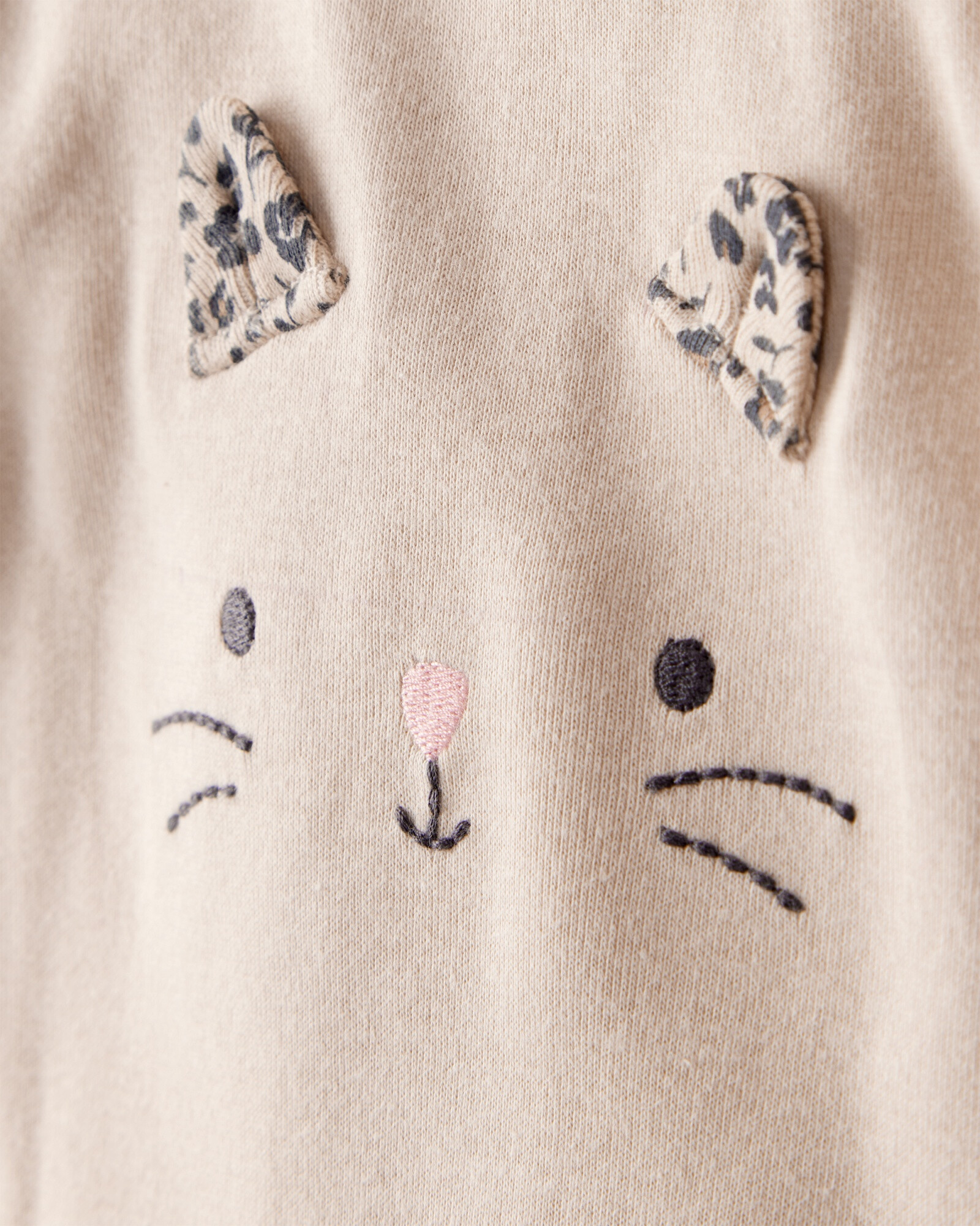 Set tres piezas de algodón, pantalón y dos bodies, diseño guepardo Sin color