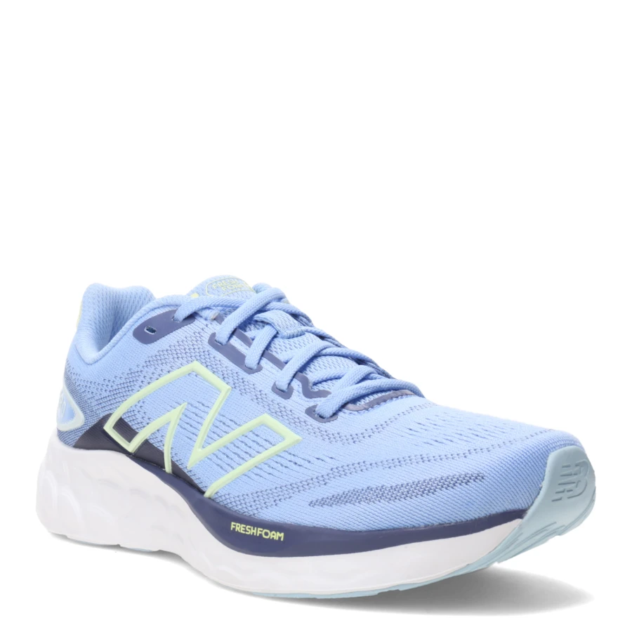Championes de Mujer New Balance Fresh Foam 680 V8 Celeste - Verde Lima
