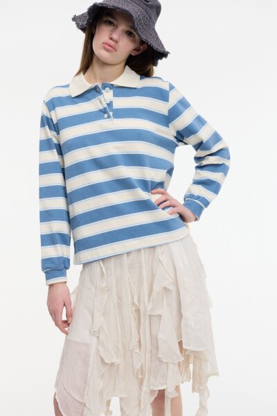 Camiseta con cuello Manteca