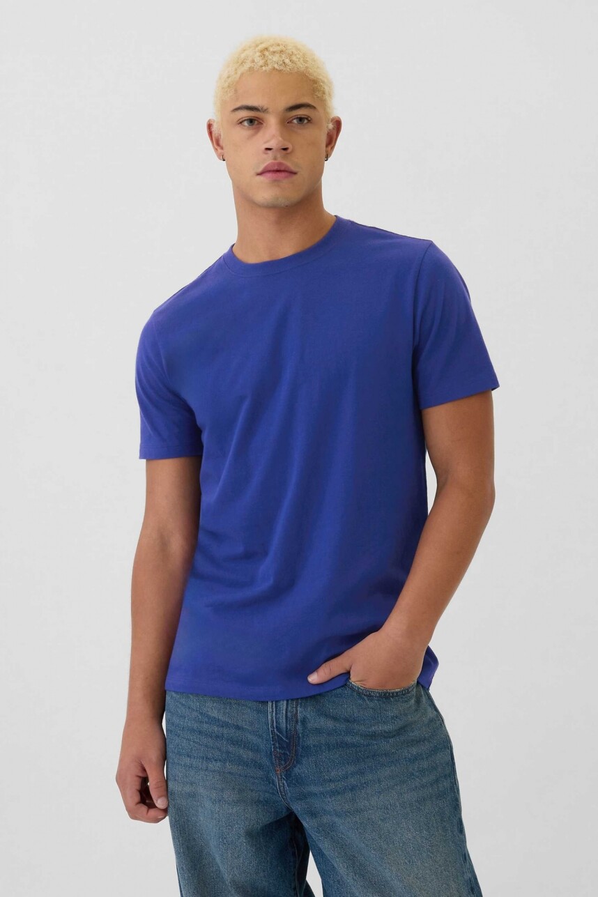 Remera Básica Cuello Redondo Hombre Bellwether Blue 193943