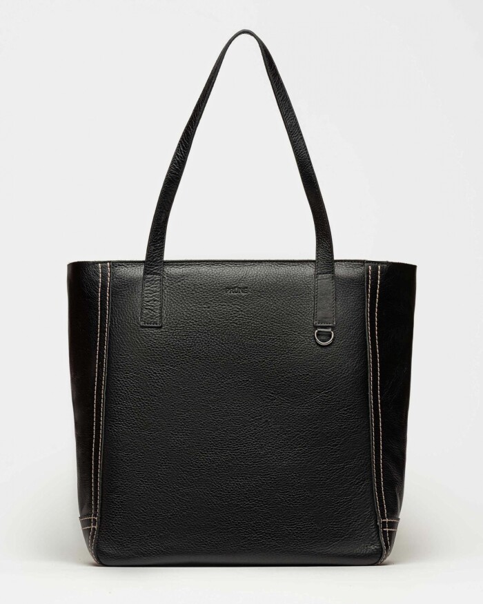 Shopper Vera en cuero graneado Negro