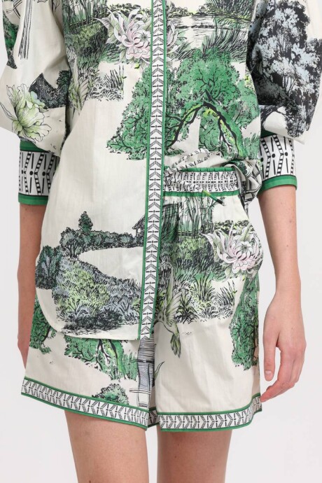 Short Thailand White and Green Short Thailand White and Green