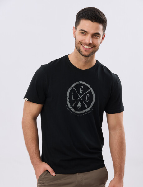 REMERA ESTAMPADA DE ALGODÓN Negro