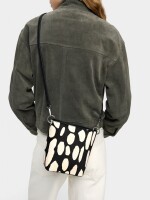 Bolso Bandolera De Piel Estampado Animal negro