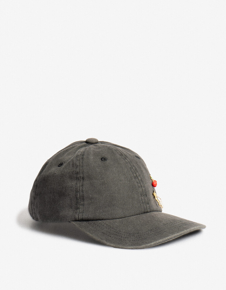 Caps Cap De Canvas Lavado Con Pins - Negro