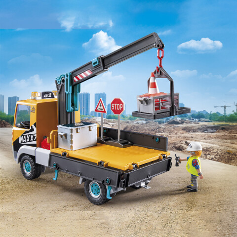 Camión de Construcción con Grúa Playmobil 55 Piezas con Figuras U