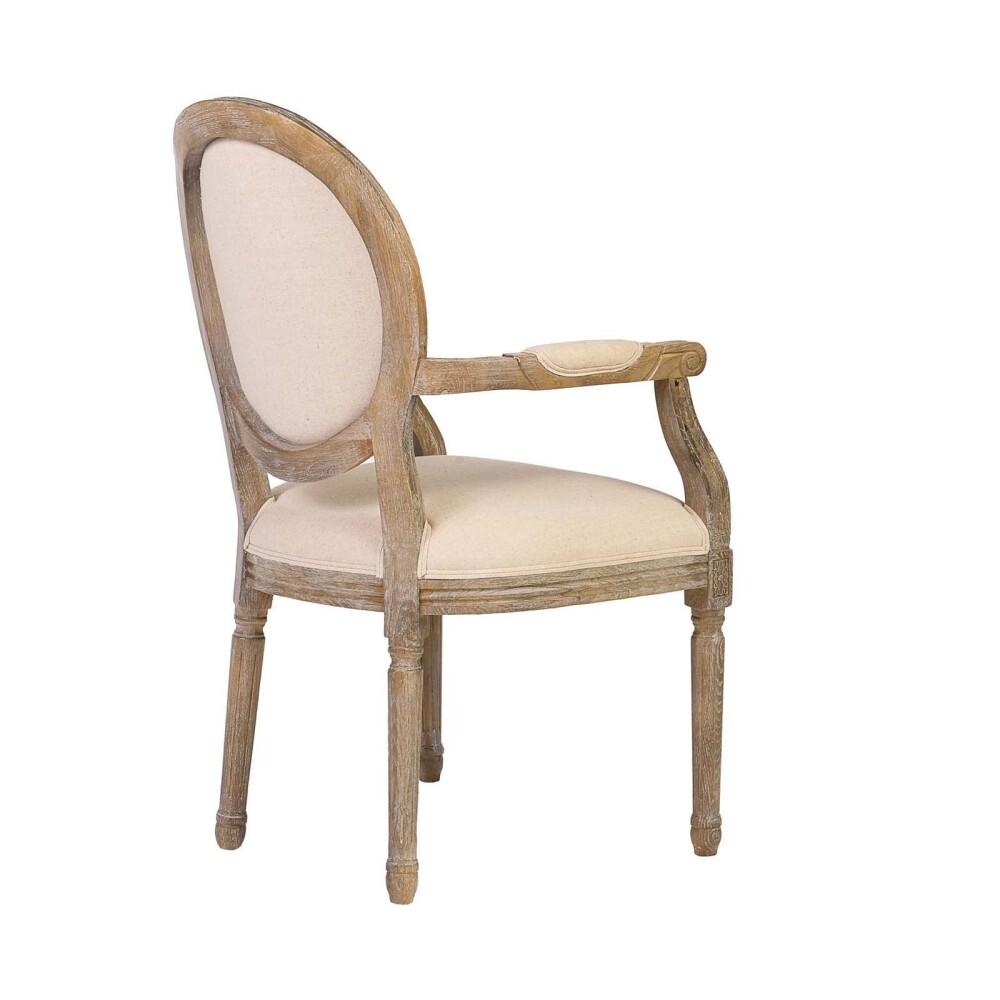 BUTACA MADERA-Y-TELA NATURAL-BEIGE ESTILO LUIS XV