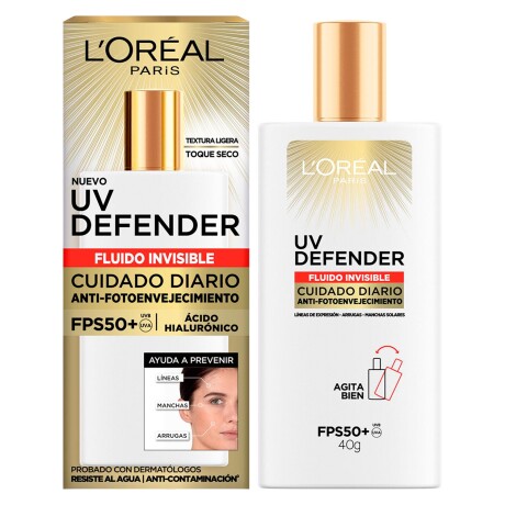 Loreal UV Defender Fluido con Color Protector Solar FPS 50+ 40gr Invisible