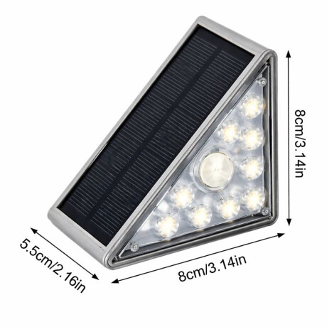 LUMINARIA SOLAR TRIANGLE CON SENSOR 2.6W - 3000K Luminaria Solar Triangle Con Sensor 2,6W 3000K Pack X2