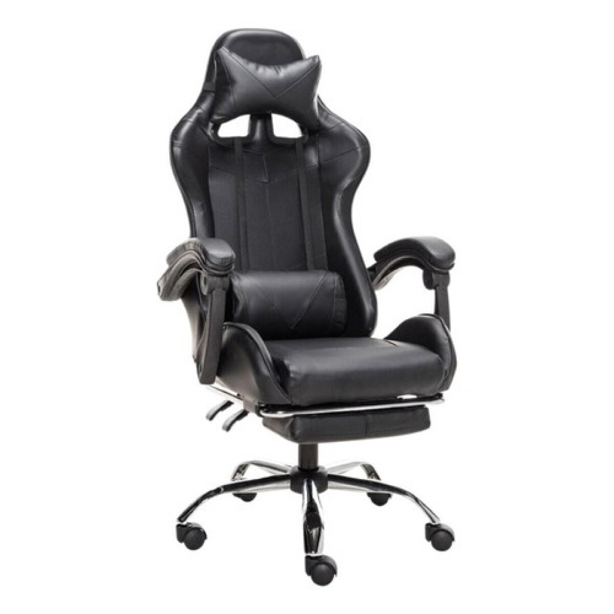 Silla Gamer Lumax Modelo ROM con Apoyapies - Negro 