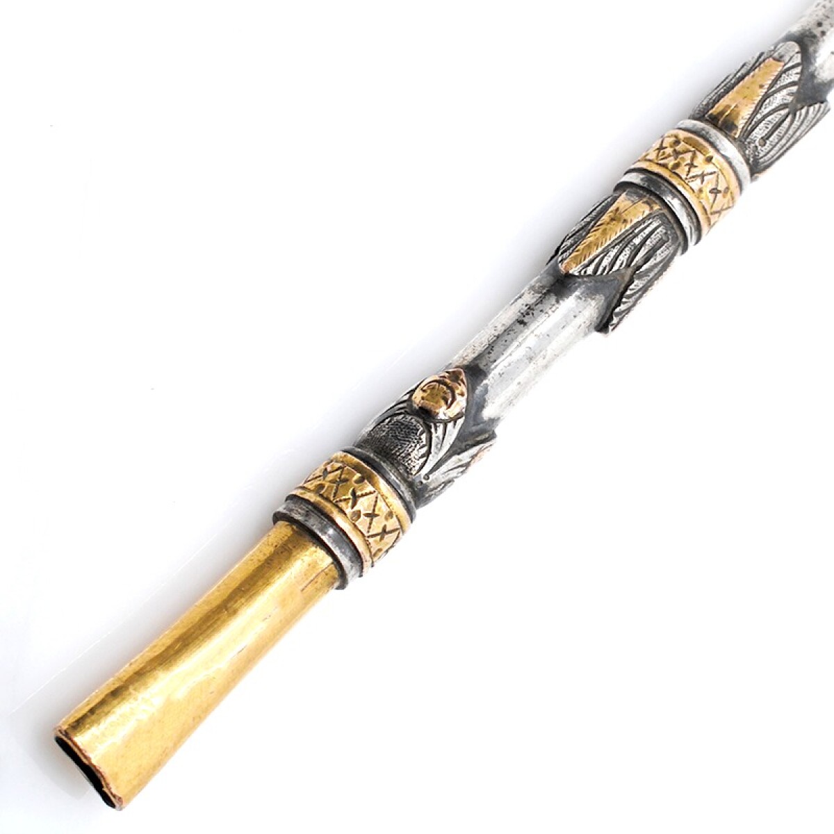 Bombilla antigua de plata y oro 