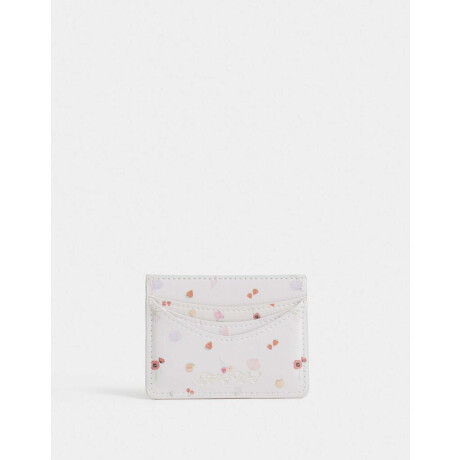 Tarjetero Cuerina Flores Estampado Flores