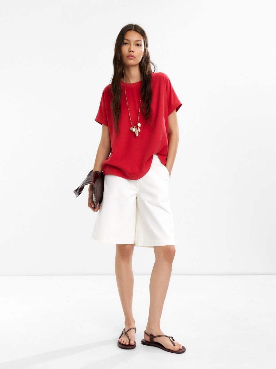 Camiseta 100 % Lyocell rojo