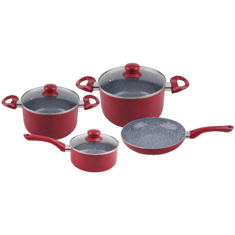 Set Batería De Cocina CUORI Fragola 7 Piezas Antiadherente - Rojo Set Batería De Cocina CUORI Fragola 7 Piezas Antiadherente - Rojo