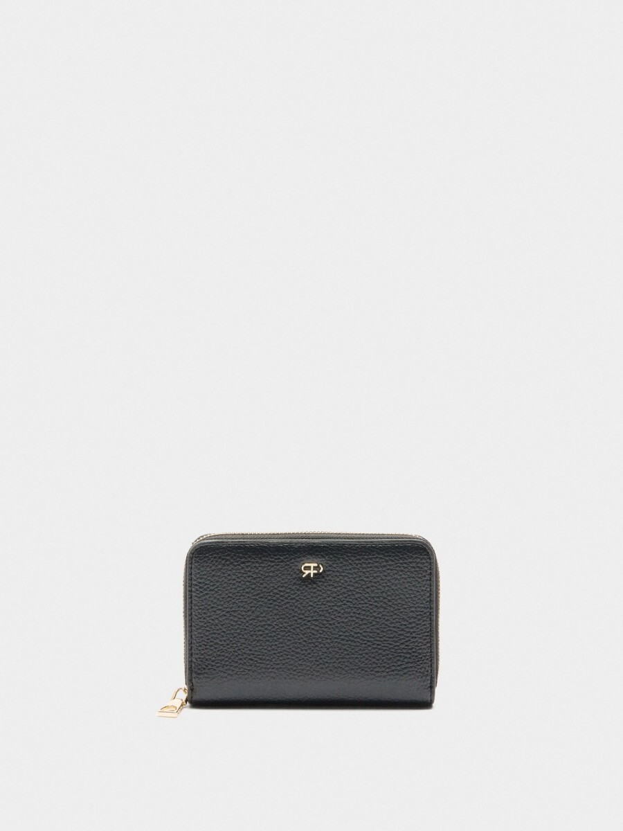 Cartera Con Textura negro