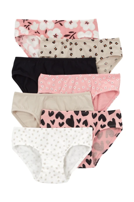 Pack siete bombachas de algodón, estampadas Pack siete bombachas de algodón, estampadas