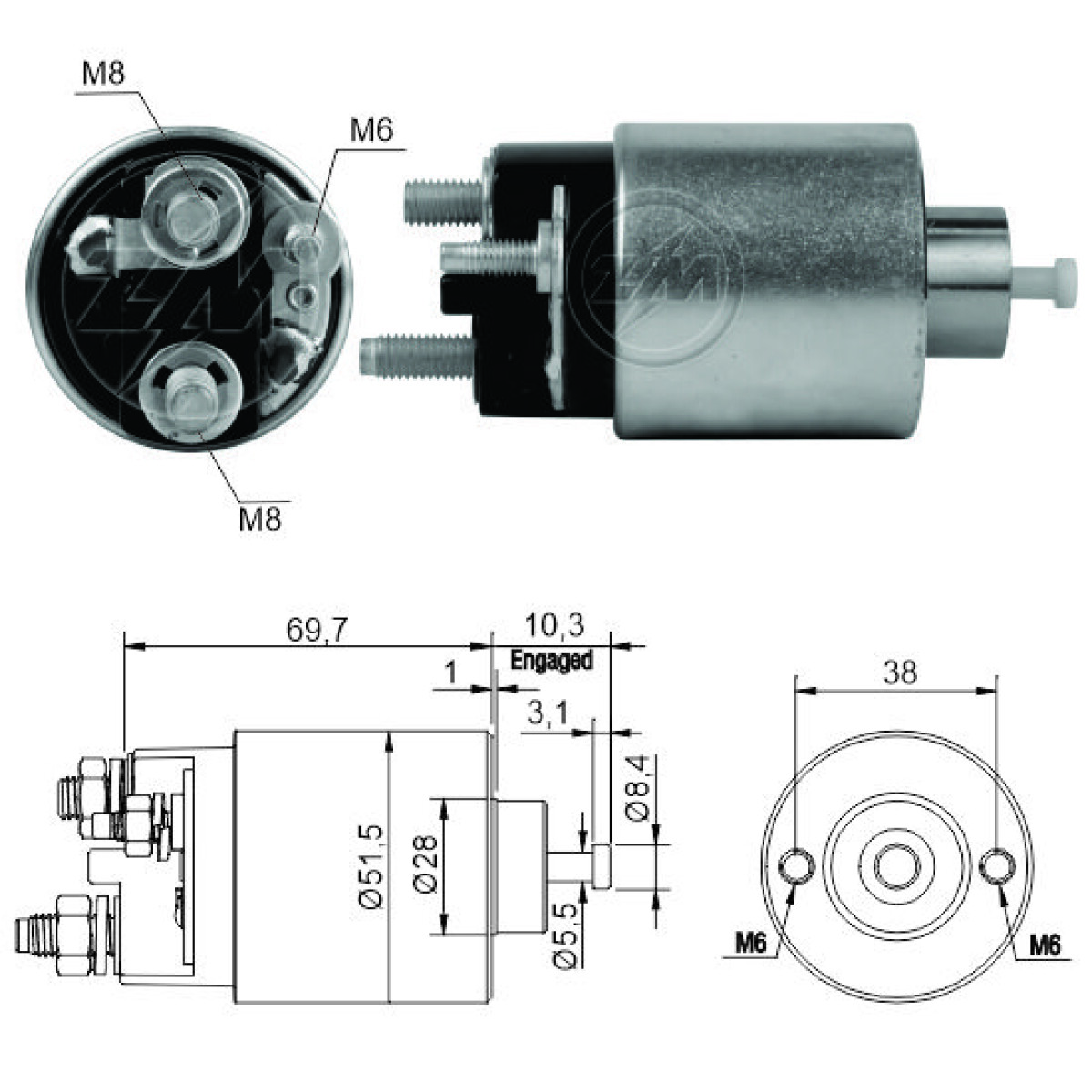 AUTOMATICO DE ARRANQUE FORD F. TRANSIT EXPEDITION - MITSUB. 12V ZM 
