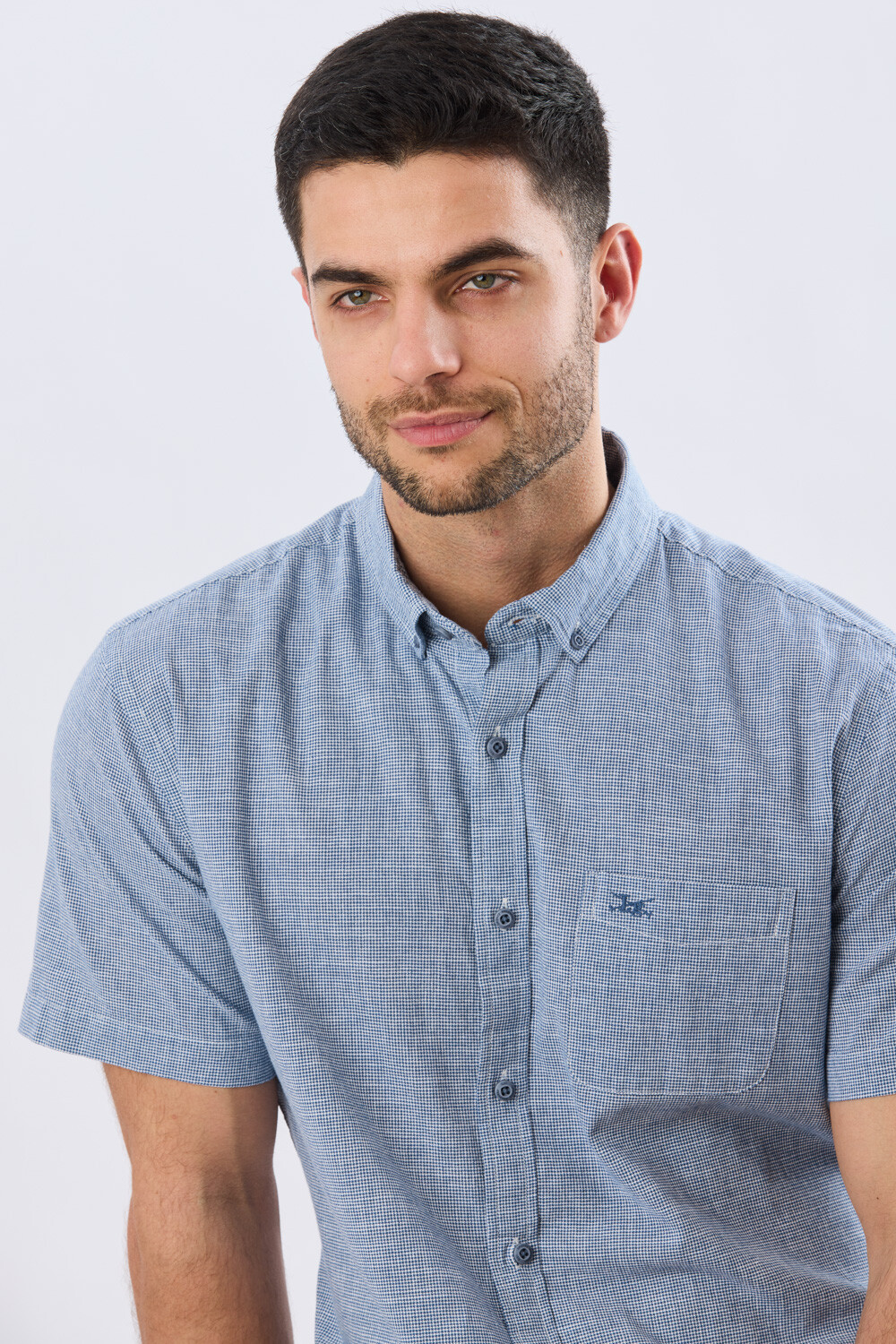 CAMISA CUADROS DE LINO Denim