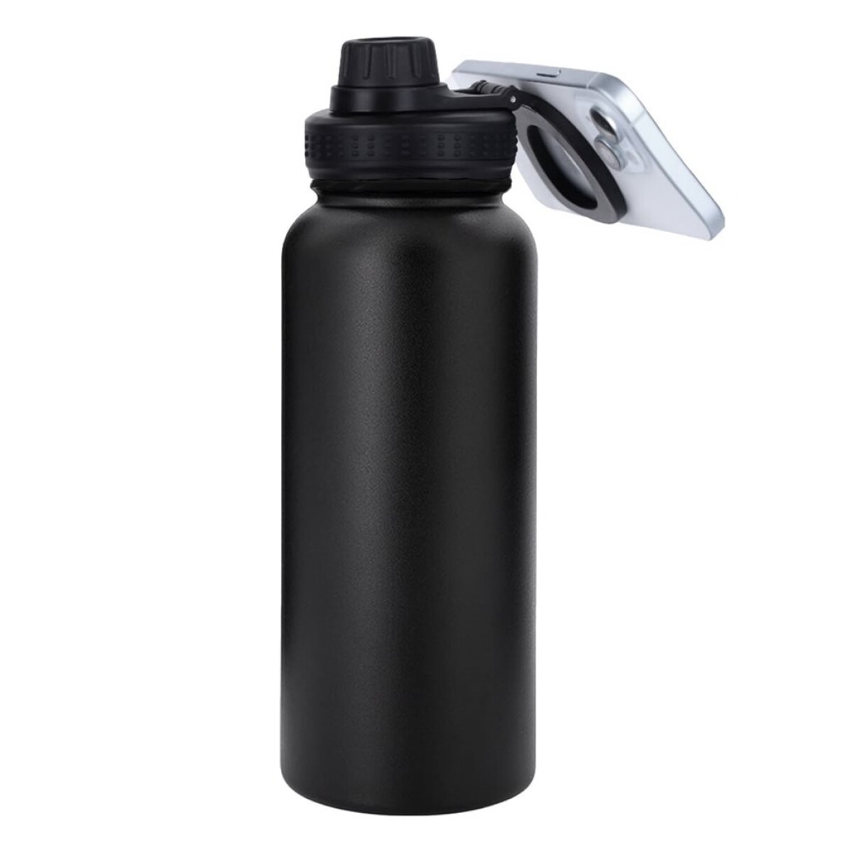 BOTELLA CON IMAN P/CELULAR TERMICA 960ML NEGRO 