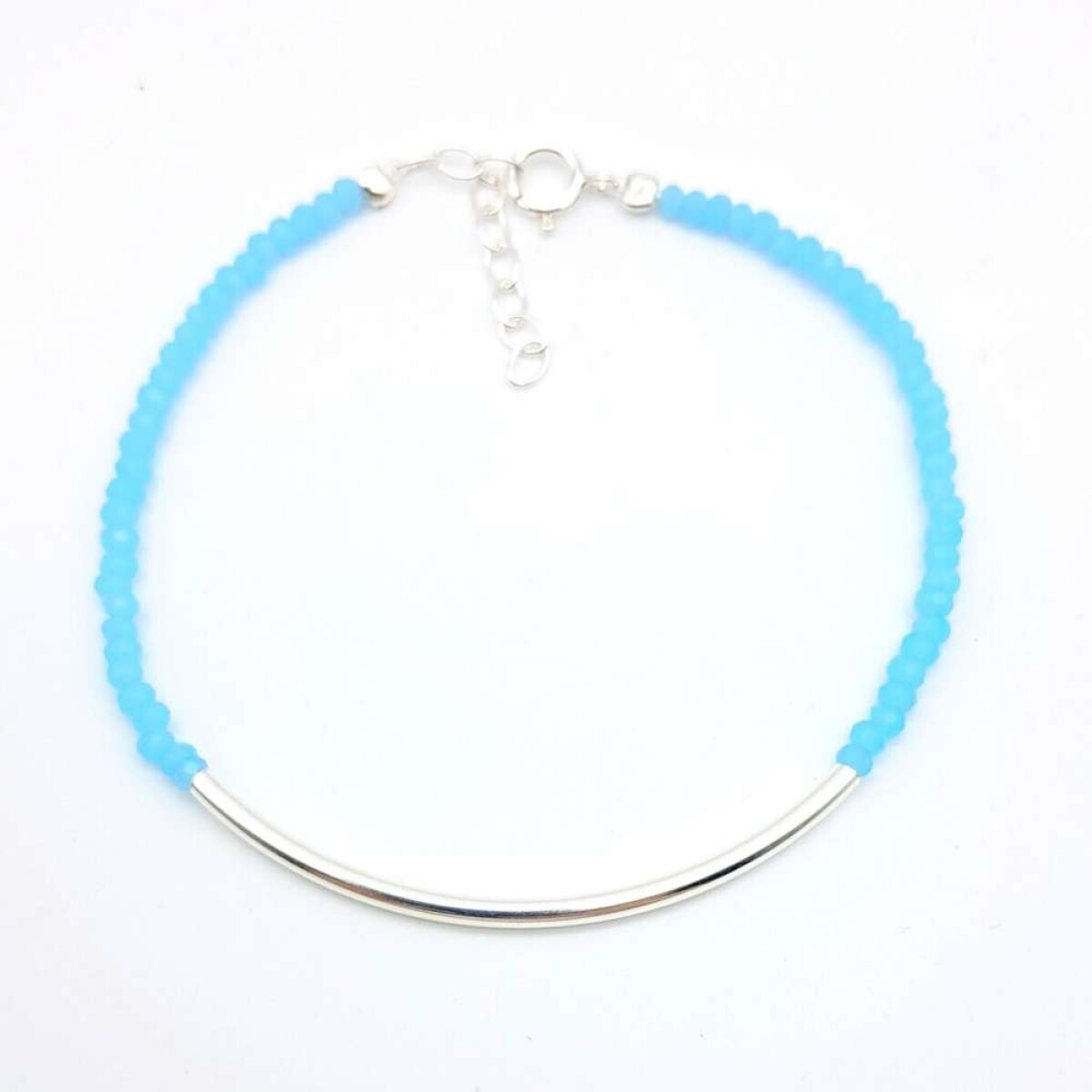 Pulsera de mostacillas y plata - Largo 18 Cm 