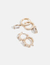 Aros Argollas Set Strass Set De Argollas Con Cubic Zirconia - Dorado