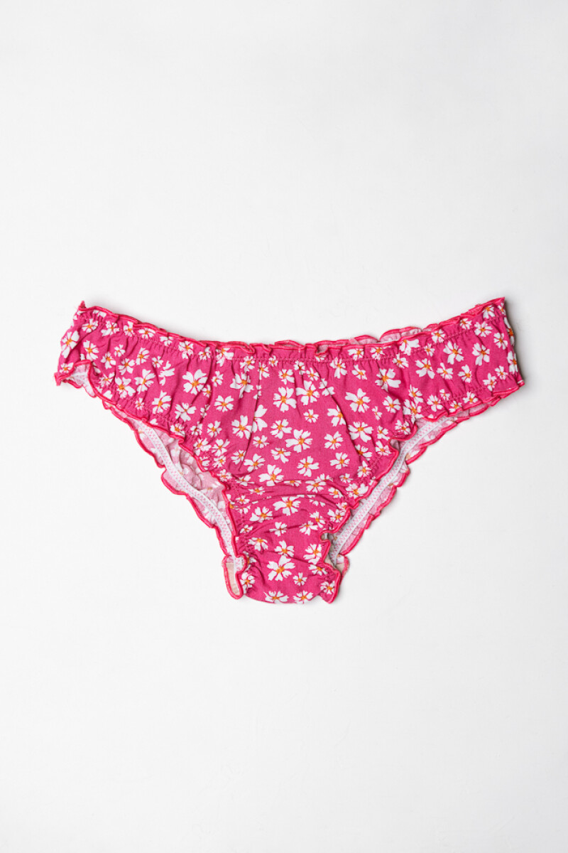 Pantie Cata [B40] Estampa Flores Fucsia