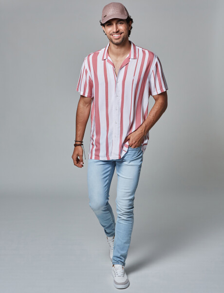 Camisa rayada rosa