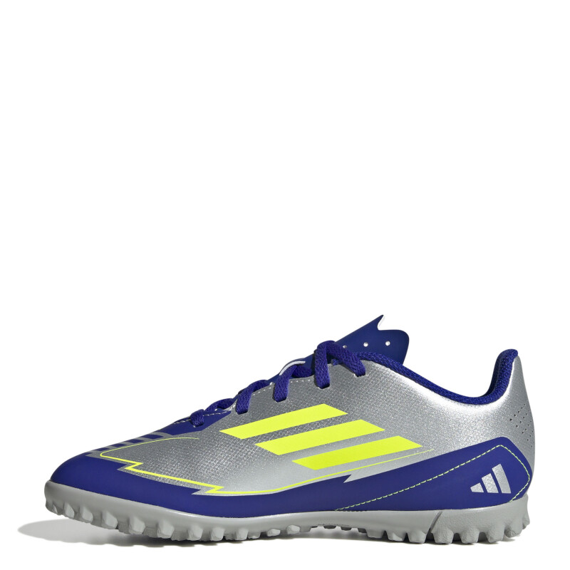 Championes de Niños Adidas Futbol 5 F50 Club TF Messi Plateado - Azul - Amarillo