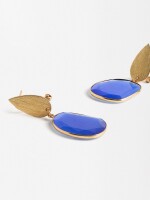 Pendientes Dorados Con Piedra azul