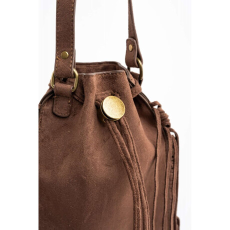 Cartera Flecos Gamuza Vegana Chocolate