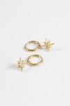 Aros acero estrella strass dorado