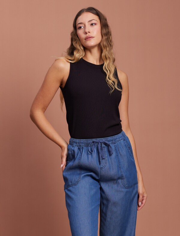 Musculosa Modal Ribs NEGRO