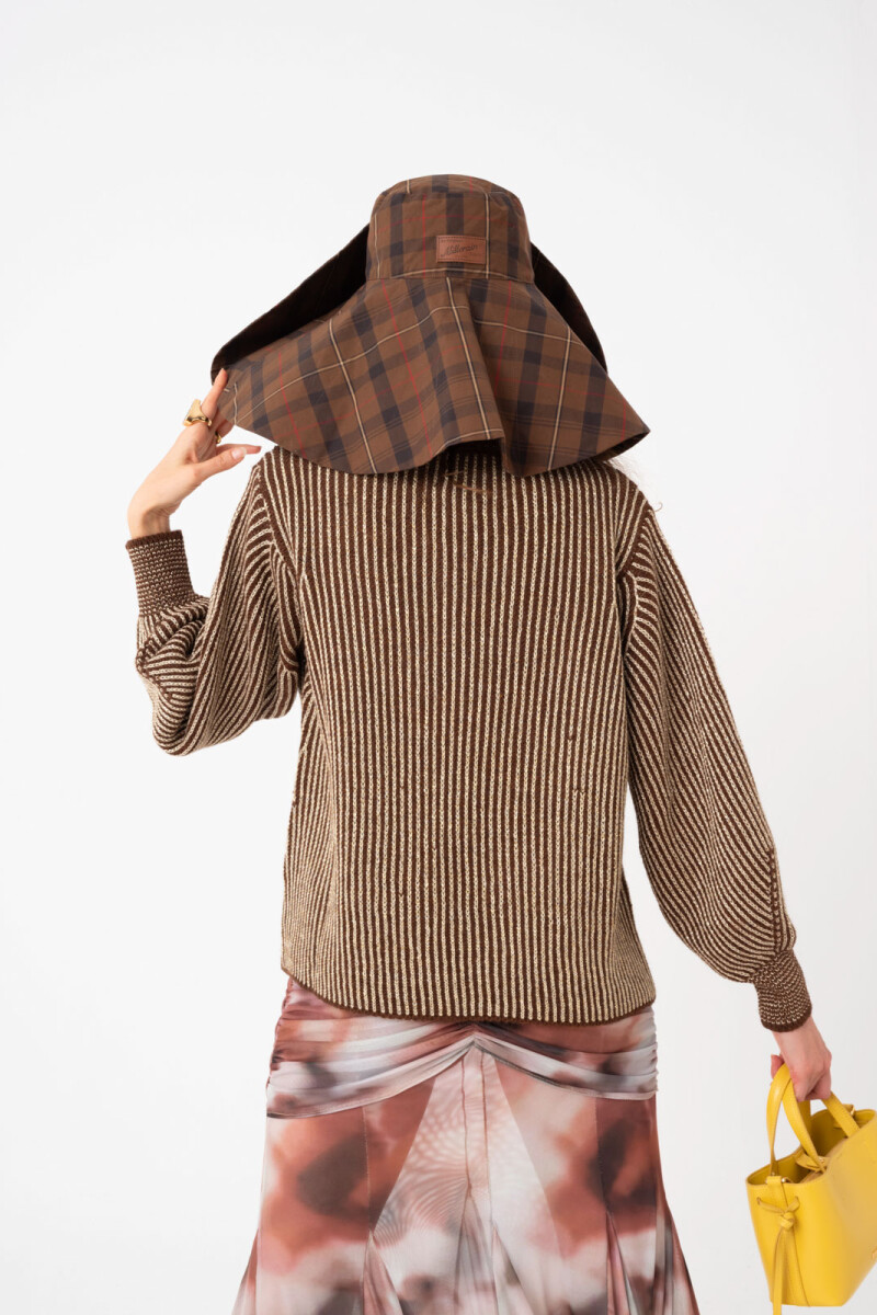 BUZO TEJIDO CON LUREX Marron