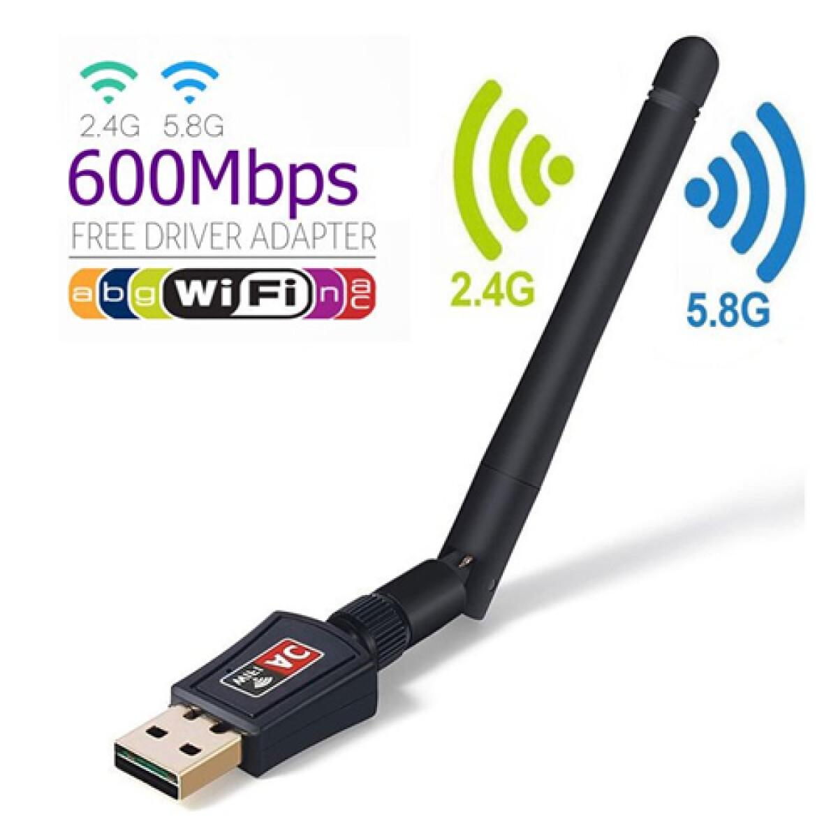 Tarjeta De Red Usb Dual Band 2G / 5G Wifi 600 Mbps 