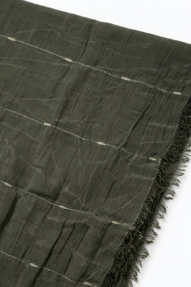 Pashmina con textura verde oliva