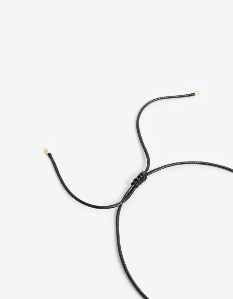 Collares Largos Esmalte Collar Corto Metal Chapon - Dorado