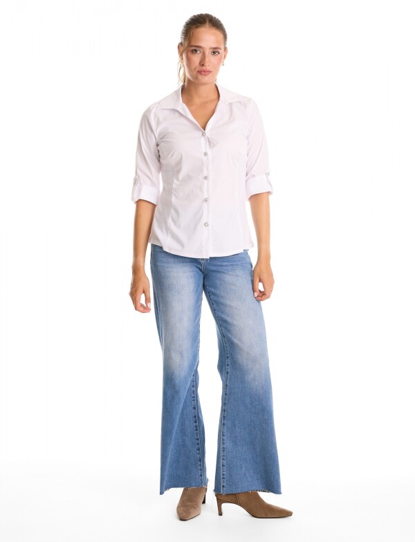 Camisa Botones Strass BLANCO