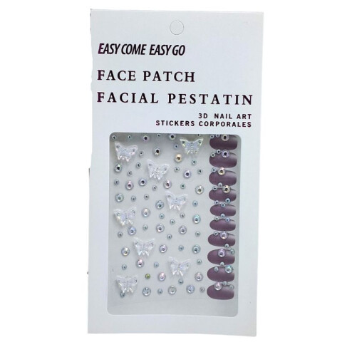 Set Stickers para Uñas y Rostro Plateada
