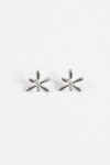 Caravanas flor metal plateado