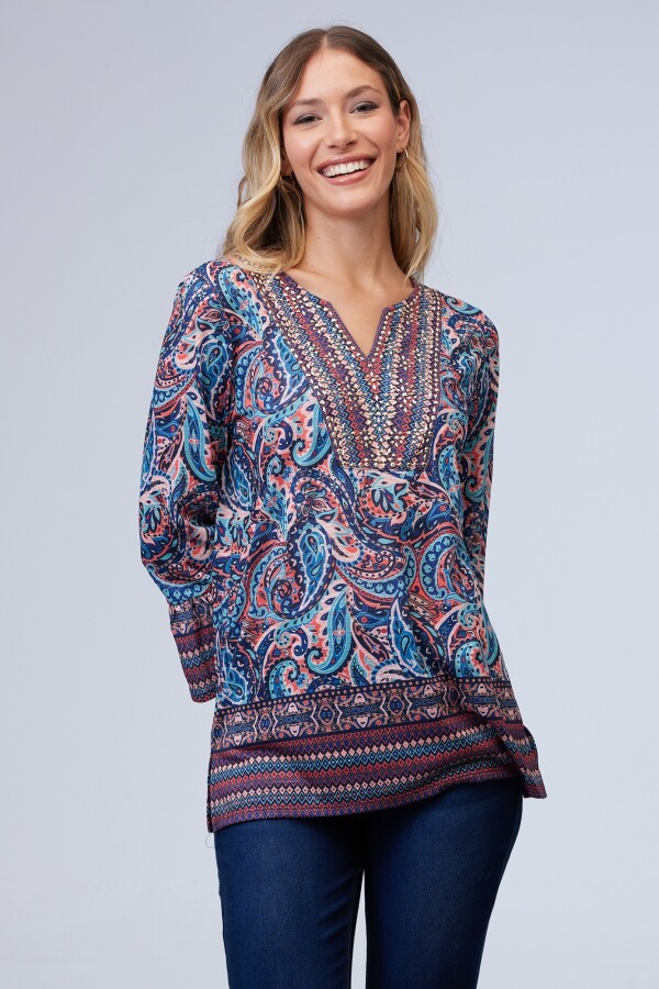 Blusa Print AZUL/MULTI