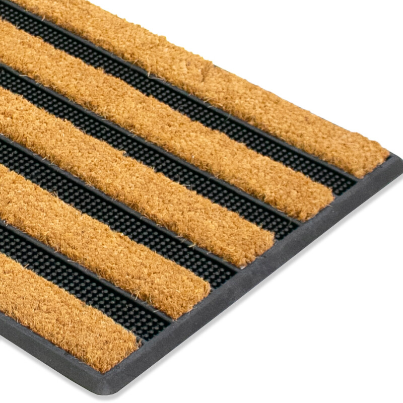 ALFOMBRA COCO RECT NATURAL C/DET NEGRO 40X60CM Unica