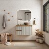 Mueble de baño Sakura 90 cm Beige con bacha de loza Mueble De Baño Sakura 90 Cm Beige Con Bacha De Loza