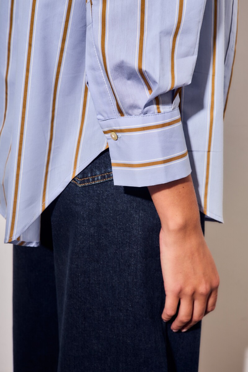 Camisa Rayada Azul