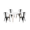 Juego de comedor mesa rectangular 120x80 + 4 Sillas Tolix Negro