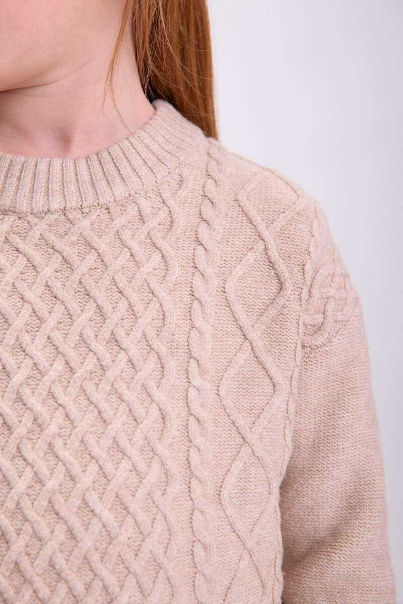 Buzo tejido fantasía Beige
